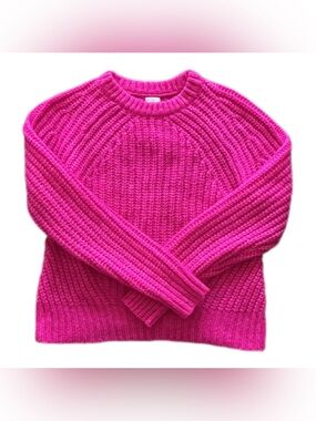 a new day Bright Hot Pink Chunky Crewneck Sweater